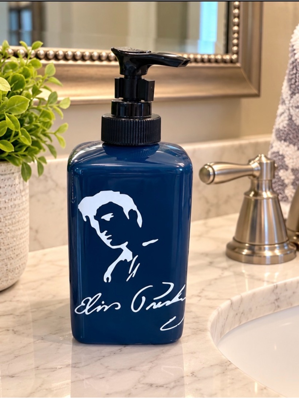 Blue Soap/Lotion Dispenser for Bath